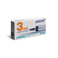 Шприц 3-х компонентный с иглой Pascal'/Паскаль 0,7х40мм 3мл 10шт