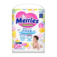 Подгузники-трусики для детей Merries/Меррис 6-10/6-11кг 58шт р.M миниатюра фото №2