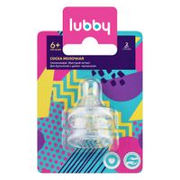 Соска силиконовая молочная узкое горлышко быстрый поток от 6 мес. Lubby/Лабби 2шт (4663/288/12)