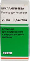 Цисплатин-Тева раствор для инъекций 0,5мг/мл 20мл