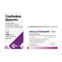 1X Сорбифер Дурулес таблетки п/о плен. 100шт + 1X Ксефокам таблетки п/о плен. 8мг 10шт
