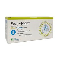 Респифорб+устройство для ингаляций капсулы с порошком для ингаляций 80мкг+4,5мкг/доза 60шт