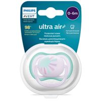 Cоска-пустышка силиконовая ортодонтическая с футляром 0-6 мес. Ultra Air Philips Avent (SCF086/04) миниатюра фото №3