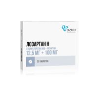 Лозартан-Н таблетки п/о плен. 12,5мг+100мг 30шт