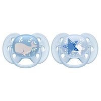 Пустышка силиконовая ортодонтическая с футляром 6-18 мес. Ultra Soft Philips Avent 2шт (SCF223/03) миниатюра фото №5