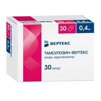 Тамсулозин-Вертекс таблетки п/о плен. пролонг. высвобожд. 0,4мг 30шт миниатюра фото №2