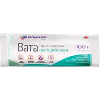 Вата гигиеническая нестерильная Клинса 100г