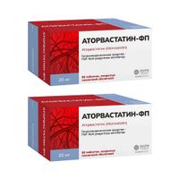 2Х Аторвастатин-ФП таблетки п/о плен. 20мг 90шт 2Х Аторвастатин-ФП таблетки п/о плен. 20мг 90шт
