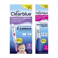 1X Устройство для определения срока беременности цифровое ClearBlue/КлиаБлу + 1X Устройство для определения овуляции цифровое с принадлежностями ClearBlue/КлиаБлу 7шт