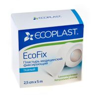 Пластырь фиксирующий тканый ЭкоФикс Ecoplast/Экопласт 2,5см х 5м