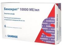 Бинокрит раствор для в/в и п/к введ. шприц 84мкг/мл (10000МЕ/1мл) 1мл 6шт