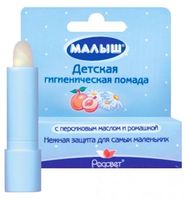 Помада гигиеническая с персиковым маслом и ромашкой детская Малыш Рассвет 4г