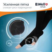 Чулки компрессионные 2 класс с открытым мыском B.Well/Би Велл, JW-227 Med, черные р.3 миниатюра фото №18