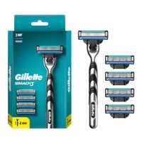 Набор Gillette/Жиллетт: Бритва со сменной кассетой Mach3+Кассеты сменные Mach3 4шт миниатюра фото №2