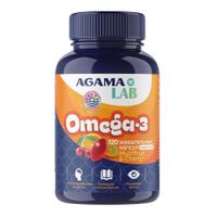 Омега-3 вишня или мультифрукт с 3х лет Agama Lab/Агама Лаб капсулы жевательные 700мг 120шт