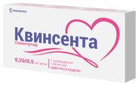 Квинсента раствор для п/к введ. шприц-ручка 0,25/0,5мг/доза 1,5мл+Игла 6шт