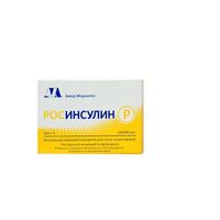 Росинсулин Р раствор для инъекций картридж+шприц-ручка 100МЕ/мл 3мл 5шт