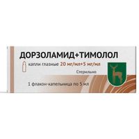 Дорзоламид+Тимолол капли глазные 20мг/мл+5мг/мл 5мл