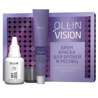 Крем-краска OLLIN VISION SET black (черный)  для бровей и ресниц 20мл (в наборе)