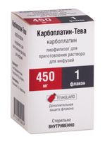 Карбоплатин-Тева лиофилизат для приг. для приг раствора для в/в введ. 450мг