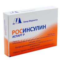 Росинсулин аспарт Р раствор для в/в и п/к введ. картридж в шприц-ручке 100МЕ/мл 3мл 5шт миниатюра фото №2