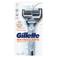 Бритва безопасная с 1 сменной кассетой Skinguard Sensitive Gillette/Жиллетт