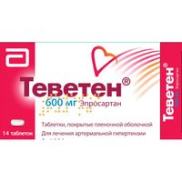 Теветен таблетки п/о плен. 600мг 14шт