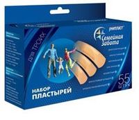 Набор пластырей Семейная забота универсал Унипласт 55 шт.