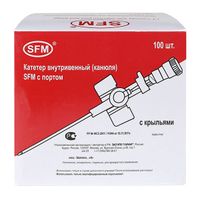 Катетеры внутривенные (канюли) с портом 26G SFM 0,6х19мм 100шт