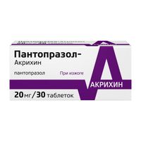 Пантопразол-Акрихин таблетки п/о плен. кишечнораств. 20мг 30шт миниатюра