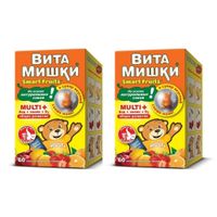 2Х ВитаМишки Мульти Плюс пастилки жевательные 2,4г 60шт 2Х ВитаМишки Мульти Плюс пастилки жевательные 2,4г 60шт