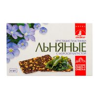 Пластинки льняные хрустящие с морской капустой Биокор 30шт