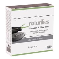 Мыло твердое туалетное с углем и глиной hunca naturilies 90 г