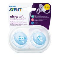 Пустышка силиконовая для мальчиков 0-6 мес. Ultrasoft Avent/Авент 2шт (SCF222/20) миниатюра фото №5