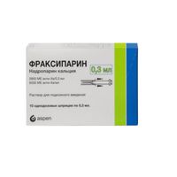 Фраксипарин раствор для п/к введ. шприц 9500МЕ анти-Ха/мл 0,3мл 10шт
