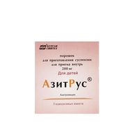 АзитРус пор для приготов сусп 200мг пакет 3шт миниатюра