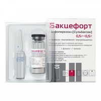 Бакцефорт пор. д/приг. р-ра для в/в и в/м введ. 0,5г+0,5г
