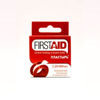 Лейкопластырь медицинский фиксирующий на тканевой основе First Aid/Ферстэйд 1,25х500см