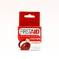 Лейкопластырь медицинский фиксирующий на тканевой основе First Aid/Ферстэйд 2,5х500см