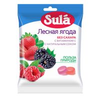 Леденцы фруктовые с витамином С лесные ягоды без сахара Sula/Сула 60г