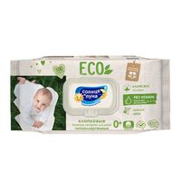 Салфетки влажные детские с экстрактом липы big-pack с крышкой Солнце и луна eco 100шт