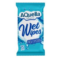 Салфетки влажные освежающие Aquella 15шт