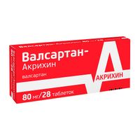 Валсартан-Акрихин таблетки п/о плен. 80мг 28шт миниатюра фото №4