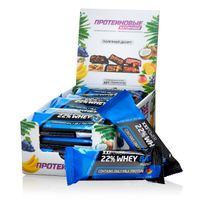 Батончик протеиновый 22% манго в шоколадной глазури Whey bar XXI 40г 12шт