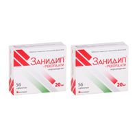 2Х Занидип-Рекордати таблетки п/о плен. 20мг 56шт 2Х Занидип-Рекордати таблетки п/о плен. 20мг 56шт