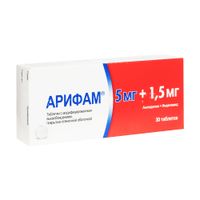 Арифам таблетки п/о плен. с модифицированным высвобожд. 5мг+1,5мг 30шт