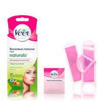 Полоски восковые для лица с маслом Ши Naturals Veet/Вит 20шт
