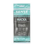 Маска медицинская из нетканого материала одноразовая черная Sense/Сенс 5шт