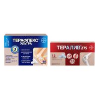 Набор 1X Терафлекс Ультра капсулы 875мг 60шт + 1X Тералив 275 таблетки п/о плен. 275мг 12шт