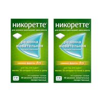 2Х Никоретте вкус свежих фруктов резинка жевательная 2мг 30шт